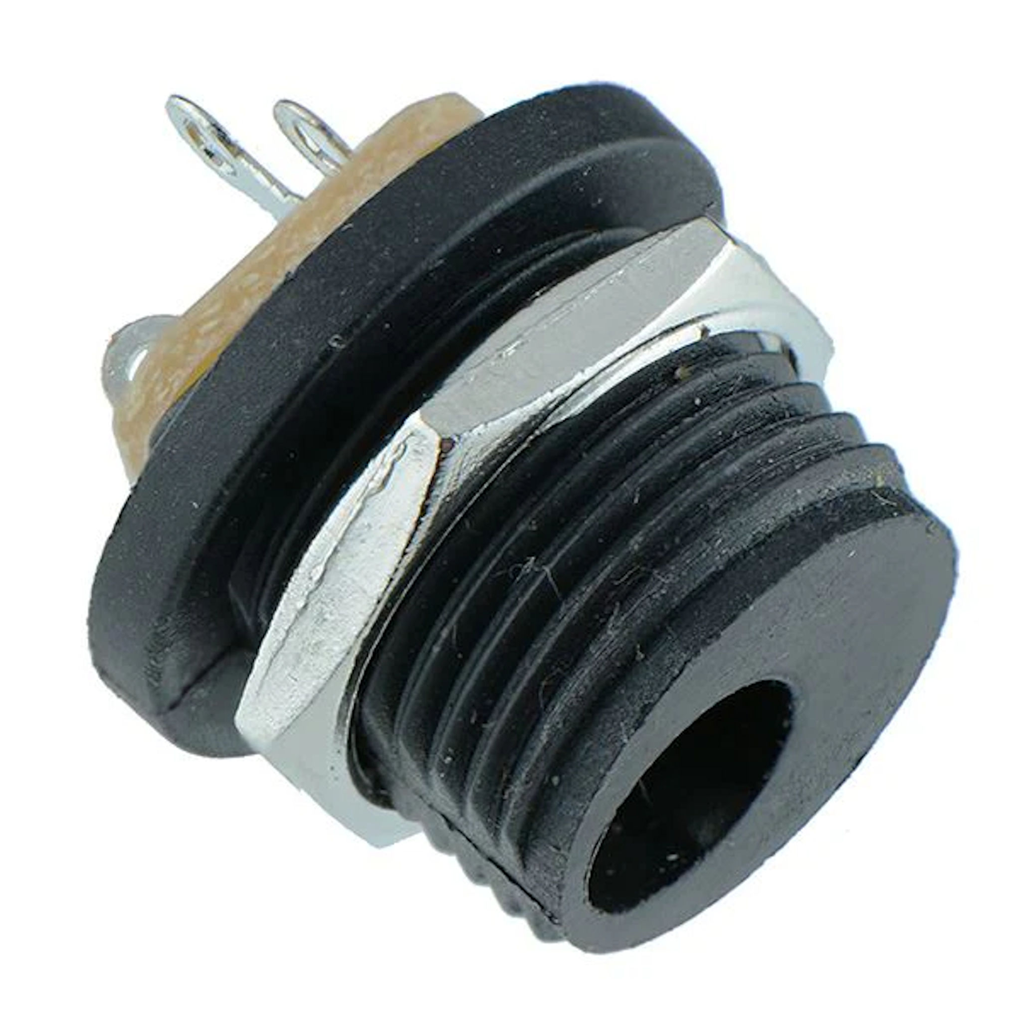 Round DC power socket 2.1mm centre pin for panel mount